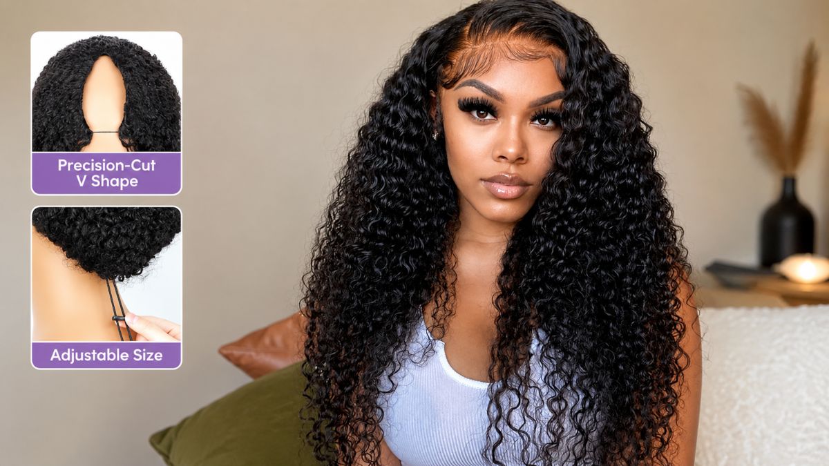 V Part Wig